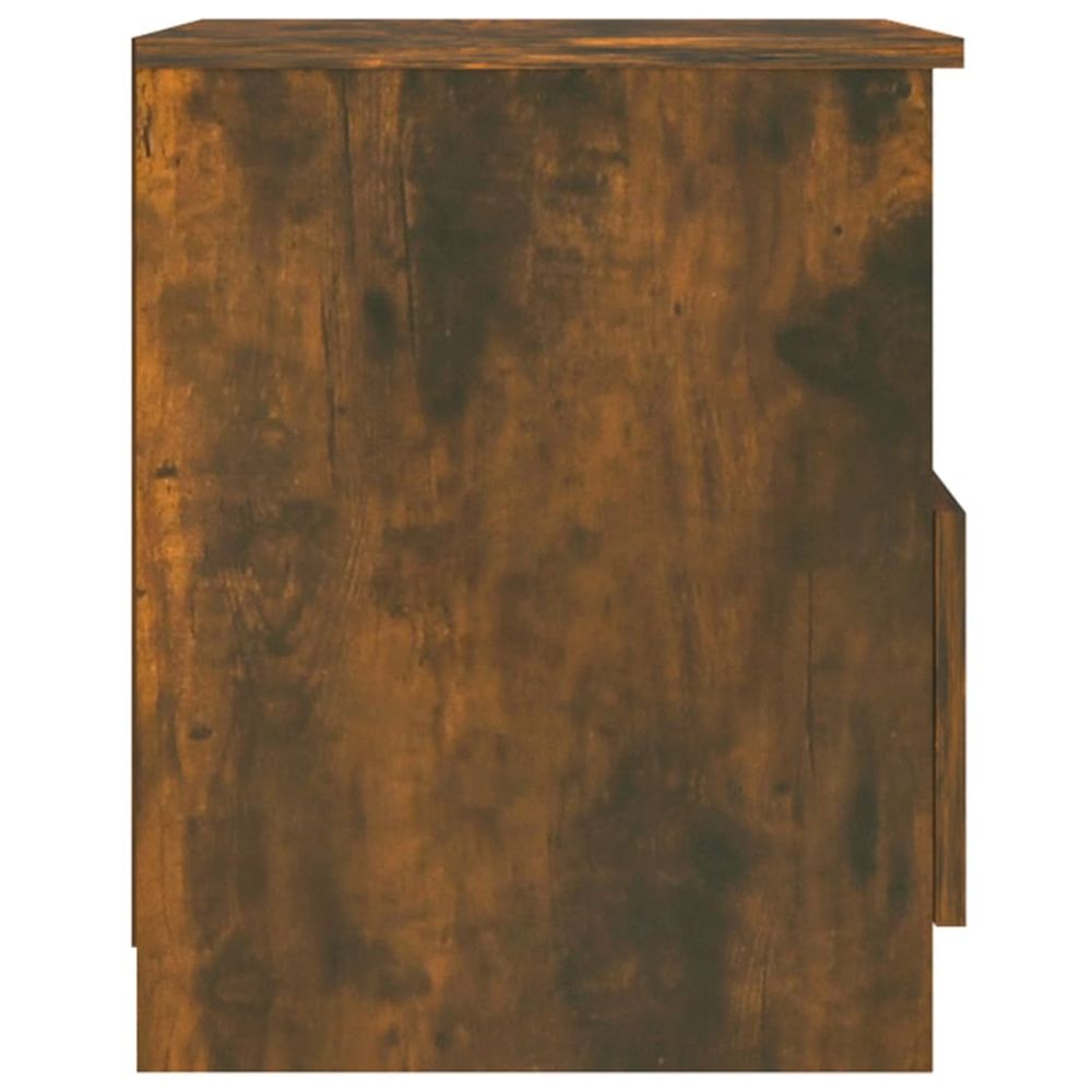 vidaXL Bedside Cabinet Smoked Oak 40x40x50 cm Engineered Wood vidaXL