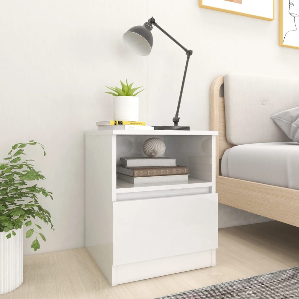 vidaXL Bedside Cabinet Smoked Oak 40x40x50 cm Engineered Wood vidaXL