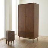 Fishe and Lilly Bedside Table in a chic design with wooden finish and two drawers
