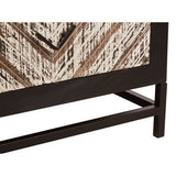 Orsina Bedside Table featuring a textured wood finish and sturdy black metal legs