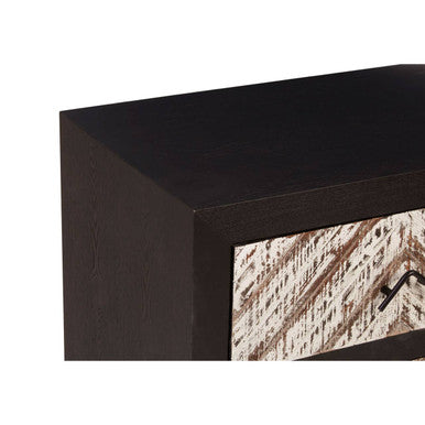 Orsina Bedside Table with a stylish drawer design and dark wooden finish for modern bedrooms