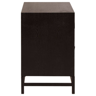Orsina Black Bedside Table with Minimalist Design and Sturdy Base for Contemporary Bedrooms