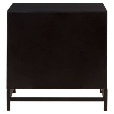 Orsina Black Bedside Table with a Minimalist Design and Sturdy Metal Legs
