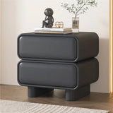 Klassyx modern bedside table in sleek black finish with rounded edges and spacious storage