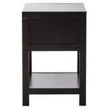 Orsina modern black bedside table with one drawer and lower shelf for storage