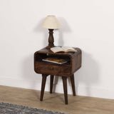 Franklin Dark Mango Wood Bedside Table with Drawer Verty Furniture