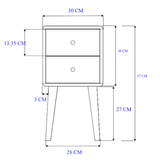 Fishe and Lilly Bedside Table with two drawers and modern design for stylish bedrooms