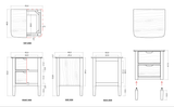 Fishe and Lilly Bedside Table featuring two drawers and a sleek design for modern bedrooms