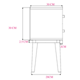 Fishe and Lilly bedside table with a minimalist design and sturdy legs, perfect for any bedroom decor