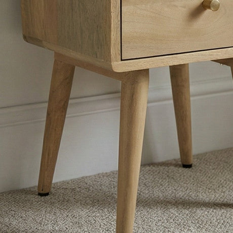 Fishe and Lilly Wooden Bedside Table with a Minimalist Design and Clean Lines