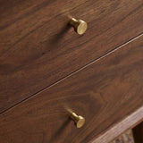 Fishe and Lilly Bedside Table featuring sleek brass handles and rich wooden finish