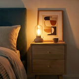 Fishe and Lilly Bedside Table with Two Drawers and Decorative Lamp for Stylish Bedrooms