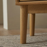Fishe and Lilly Bedside Table with wooden legs and a smooth finish for modern bedrooms