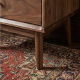 Fishe and Lilly Bedside Table in walnut finish with sleek legs and modern design