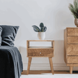 Marlow Light Mango Wood Bedside Table with 1 Drawer & Open Slot Verty Furniture