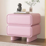 Klassyx Pink Bedside Table with Rounded Edges and Two Drawers for Modern Bedrooms