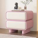 Klassyx modern pink and white bedside table with two drawers for stylish bedroom decor