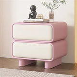 Klassyx modern pink and white bedside table with two drawers for stylish bedroom decor