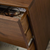 Close-up of Fishe and Lilly Bedside Table with a wooden drawer and stylish design