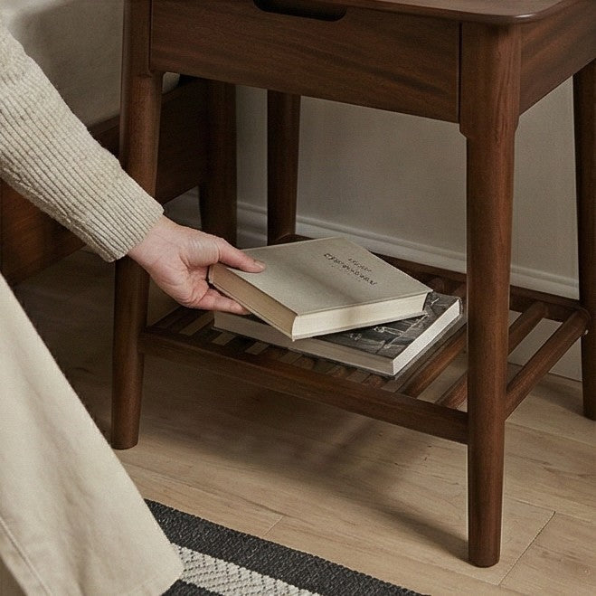 Fishe and Lilly stylish bedside table with a drawer and lower shelf for storage, ideal for any bedroom