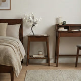 Fishe and Lilly Bedside Table in Wood with a Simple Design for Modern Bedrooms