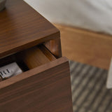 Close-up of Fishe and Lilly Bedside Table featuring a smooth drawer for easy storage