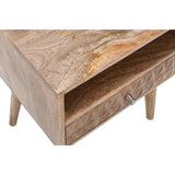 Marlow Light Mango Wood Bedside Table with 1 Drawer & Open Slot Verty Furniture