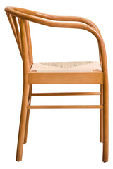 Orsina Beech Wood Chair with a curved back and natural woven seat for stylish accent seating