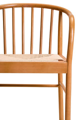 Elegant Beech Wood Chair with curved back and natural woven seat, perfect for accent seating