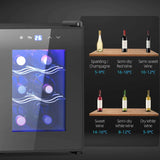 HOMCOM Mini Beer and Wine Fridge, 6 Bottle, with Glass Door, Touch Screen HOMCOM