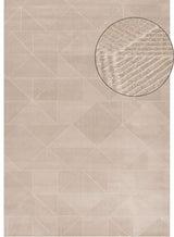 Beige rug with a textured geometric pattern, perfect for enhancing any living space