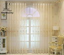 Elegant Voile Tulle Curtain - Translucent Shading for Home or Office Embroidery Beige N/A