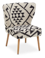 Orsina Berber Style Chair with geometric pattern and wooden legs for stylish accent decor