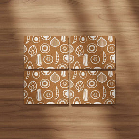 Orsina Rectangular Placemats in Brown with White Geometric Patterns for Stylish Table Settings