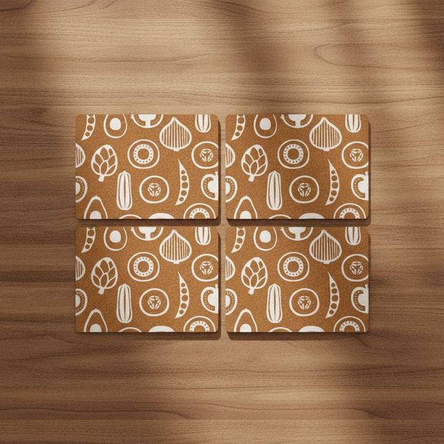 Orsina Rectangular Placemats in Brown with White Geometric Patterns for Stylish Table Settings