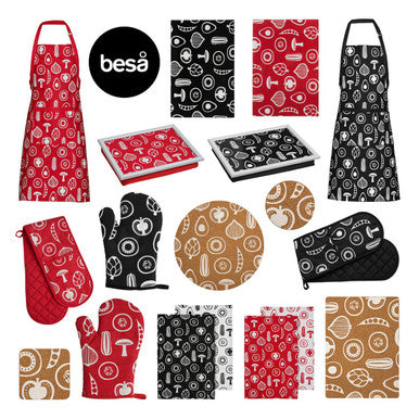 Orsina Rectangular Placemats in vibrant red and black patterns for stylish dining decor