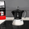 Bialetti Moka Induction Coffee Maker in black and silver ideal for stovetop brewing