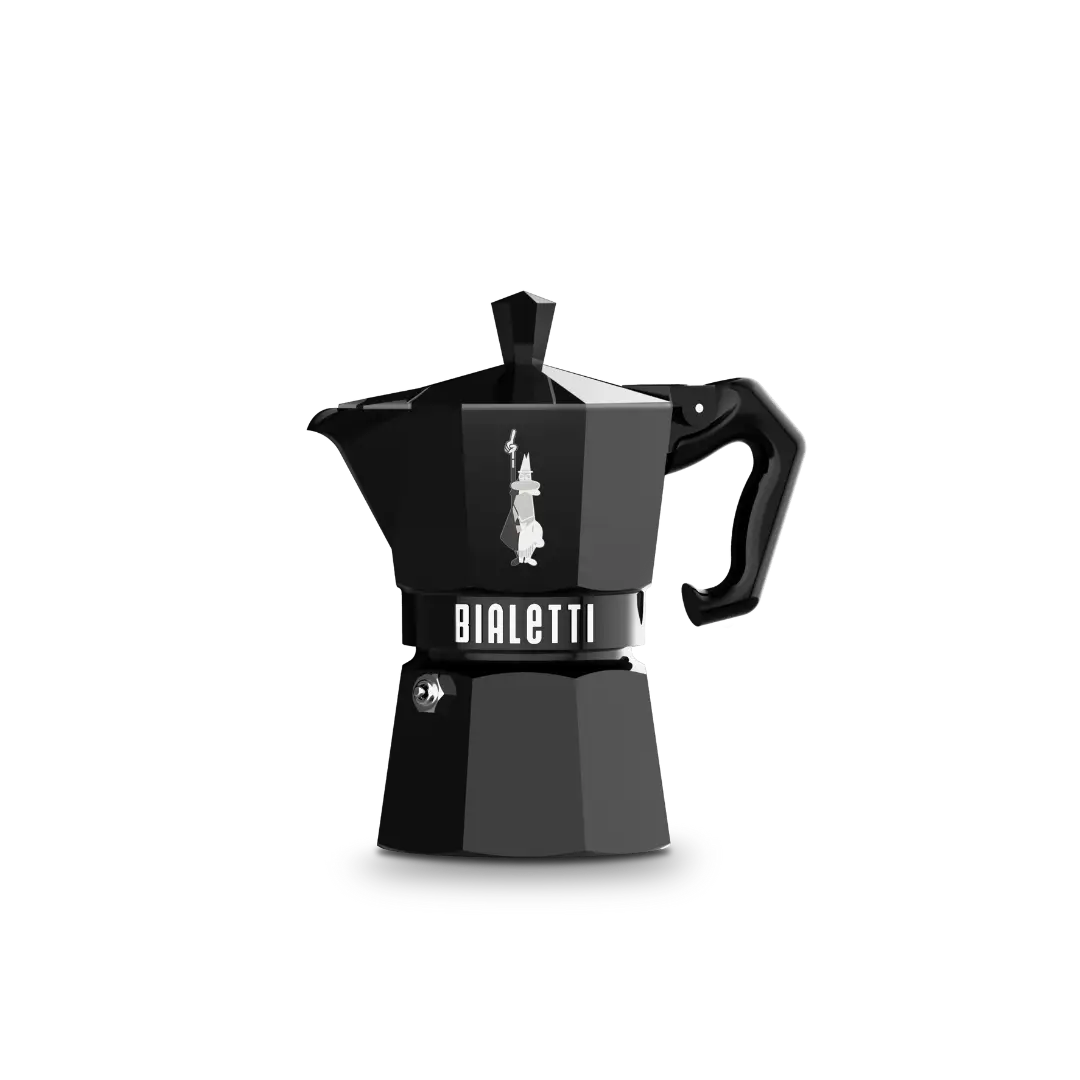 Bialetti Moka Express Coffee Maker in Black for brewing traditional Italian coffee