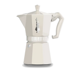 Bialetti Moka Express Stovetop Coffee Maker in White for Authentic Italian Espresso