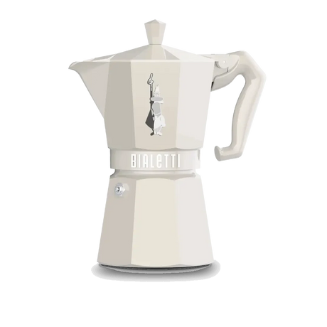 Bialetti Moka Express Stovetop Coffee Maker in White for Authentic Italian Espresso