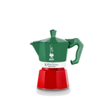 Bialetti Moka Express Coffee Maker in Green and Red with Iconic Design for Authentic Italian Coffee