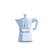 Bialetti Moka Express in light blue, designed for brewing rich Italian coffee at home