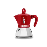 Bialetti Moka Express in Red with Stainless Steel Base for Authentic Italian Coffee