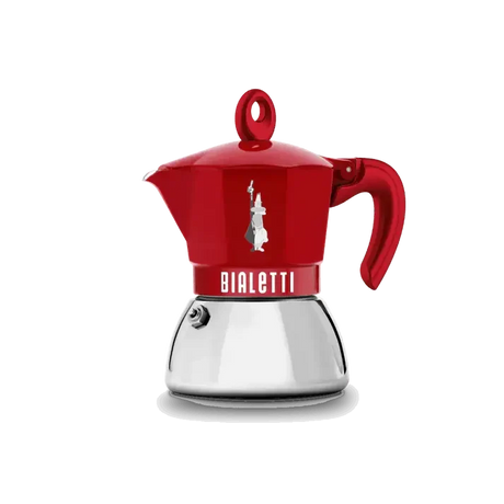 Bialetti Moka Express in Red with Stainless Steel Base for Authentic Italian Coffee