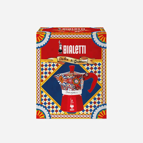 Bialetti Moka Express Coffee Maker in Colourful Dolce & Gabbana Design for Stylish Brewing