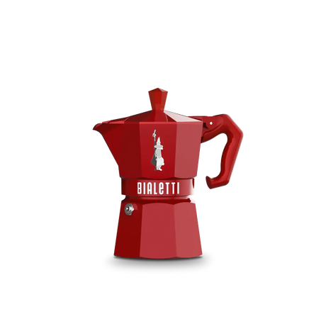 Bialetti Moka Express in vibrant red for brewing rich Italian coffee at home