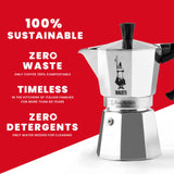Bialetti Moka Express coffee maker featuring a sustainable design and timeless style for perfect brewing