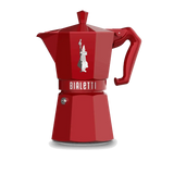 Bialetti Moka Express in bright red, perfect for brewing rich espresso at home
