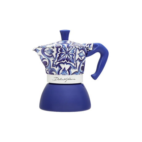Bialetti Moka Induction Coffee Maker in Blue Ceramic Design for Modern Espresso Brewing