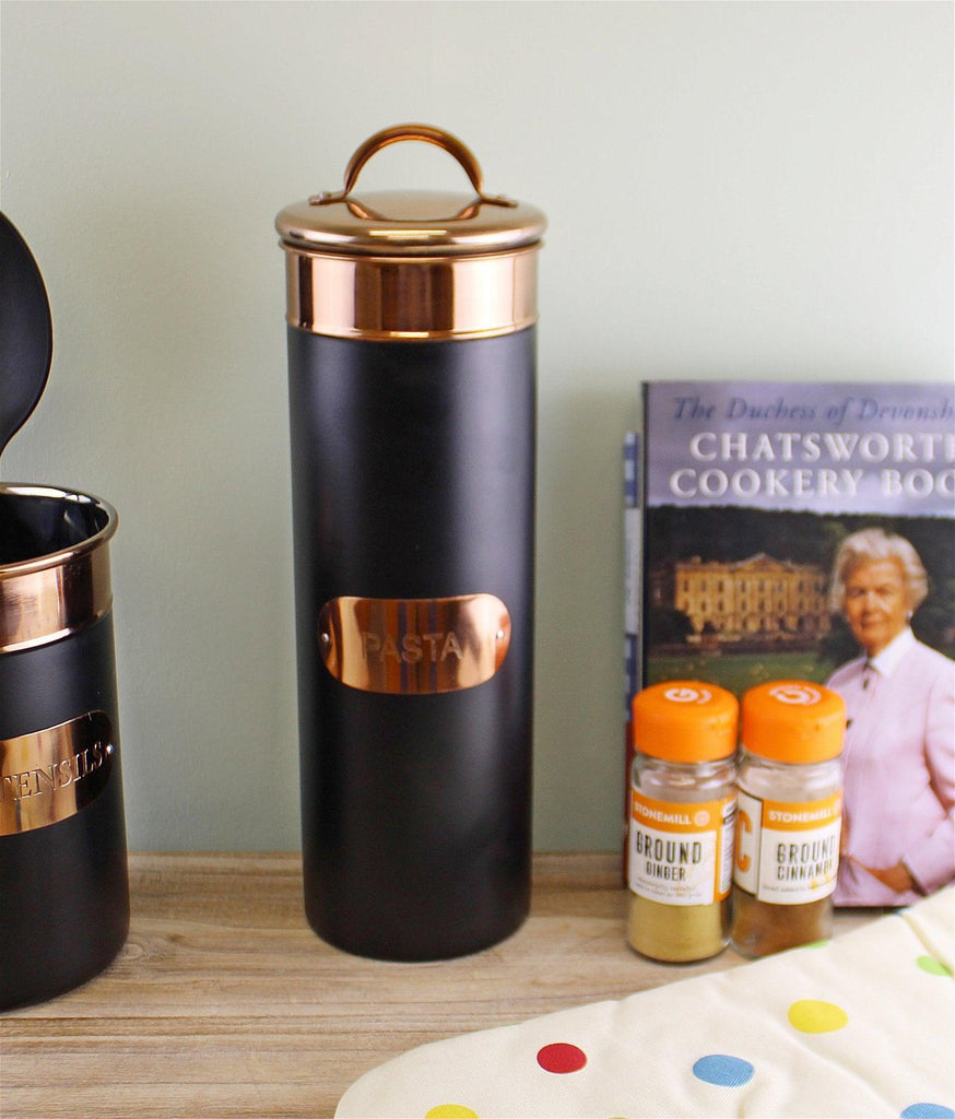 Black & Copper Metal Pasta Tin Geko Products